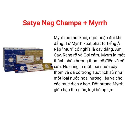 Satya Nag Champa + Myrrh 